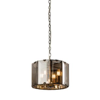 Endon Lighting Sospensione A Soffitto A 4 Luci Con Vernice Lucida Grigio Ardesia, Vetro Affumicato, E14