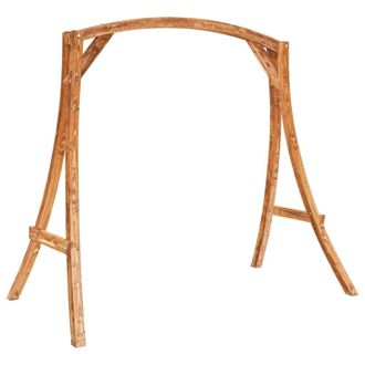 Berkfield Home Swing Frame Solid Bent Wood with Teak Finish in Brown