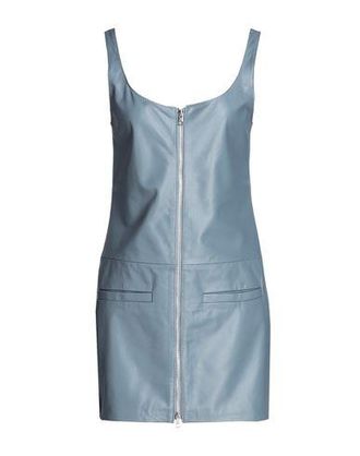 8 by YOOX LEATHER FRONT-ZIP MINI DRESS
