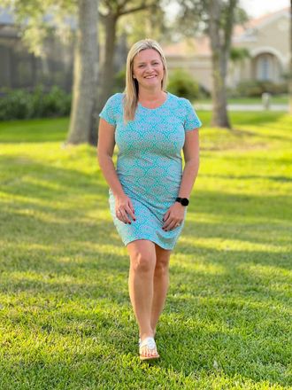Hatley Crew Neck Tee Dress In Skipped Stones