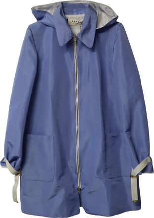 Marni Pre-owned Womens Hooded Overcoat in Blue - Size Large