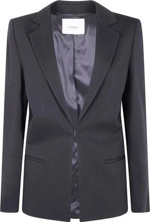 Twinset Slim Fit Blazer met Zakken - Dames - Blazers - Zwart - XL - Leer - Jassen