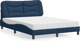 vidaXL Vidaxl - Cama Con Colch&oacute;n Tela Azul 120x200 Cm