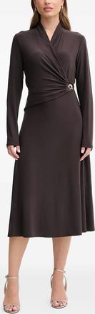 Joseph Ribkoff Abito midi a portafoglio - Marrone