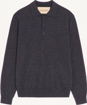 Valentino Valentino Wool Polo With VLogo Embroidery