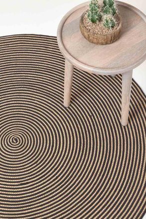 Homescapes Handmade Woven Spiral Braided Rug in Natural | Size: 200 cm diameter