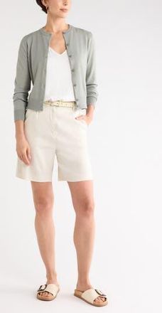 Nordstrom Rack Crewneck Cardigan in Green Chaparral at Nordstrom Rack, Size X-Small