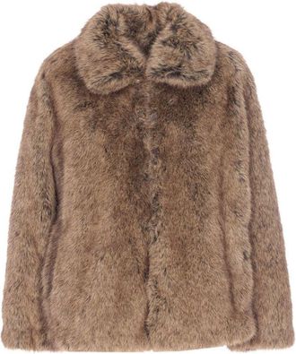 Liu Jo Short Brown Faux Fur Coat