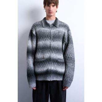 Topman Zip Front Cardigan in Grey at Nordstrom Rack, Size Xx-Large