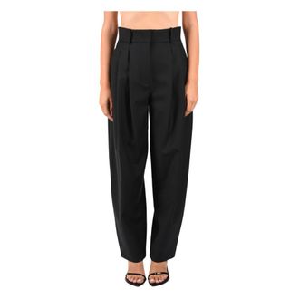 Meimeij Wijde broek - Dames - Broeken - Zwart - Maat: M Leer