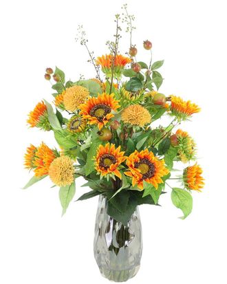 Creative Displays Inc. Handmade Fall Hydrangea Arrangement In Glass Vase