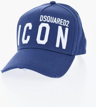 Dsquared2 ICON Cotton Gabardine Cap with Embossed Embroidery size Unica