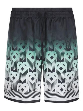 Casablanca monogram gradient shorts - men - Silk - M - Black