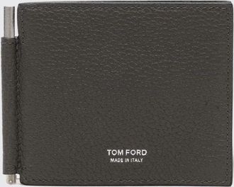 Tom Ford Portafoglio bifold in pelle con clip fermasoldi e otto slot per carte