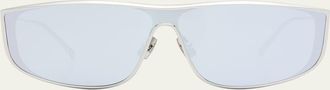 Saint Laurent Luna Mirrored Zinc Alloy Shield Sunglasses