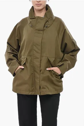 Woolrich Cotton Jacket LILY with Hidden Placket and Hood size Xl