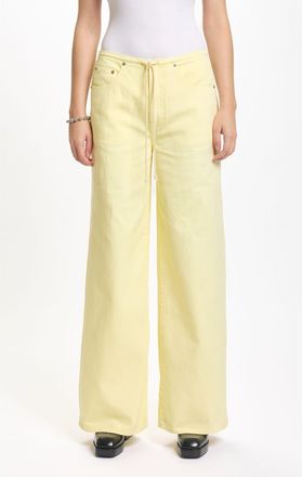 Daze Madison Tie Waist Wide Leg Jeans (Sunny) at Nordstrom, Size 29