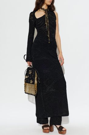 Etro One-sleeve Dress, Womens, Black