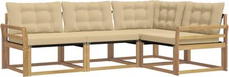 vidaXL Conjunto De Sof&aacute;s De Exterior 4 Uds. Y Beige Vidaxl