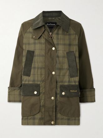 Barbour Giacca In Cotone A Quadri Con Finiture In Velluto A Coste Beadnell - Verde