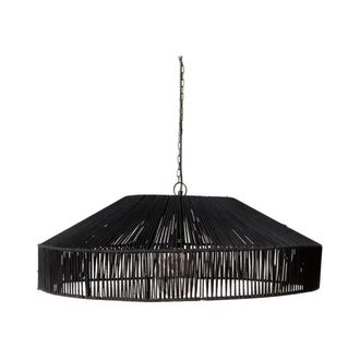 Chehoma L&aacute;mpara de techo grande de yute negro