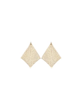 Paco Rabanne Womens Earrings Pixel Chainmail Gold Brass