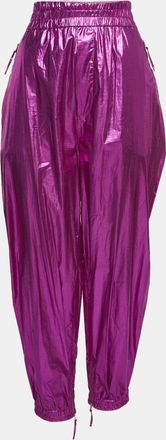 Isabel Marant Metallic Pink Cotton Carrot-Fit Galoni Trousers