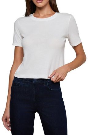 L'agence Stormy Crop Tee in White at Nordstrom, Size X-Small