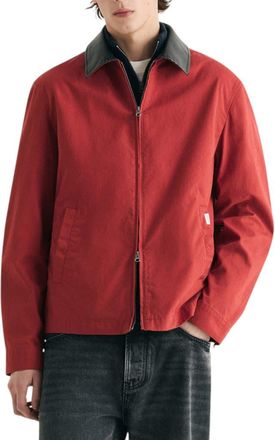 Scalpers Bomber Jacket With Contrast Collar in Red at Nordstrom, Size Xx-Large Eu