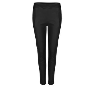 Dante6 Stretch leren leggings met elastische tailleband - Dames - Broeken - Zwart - Maat: S Leer