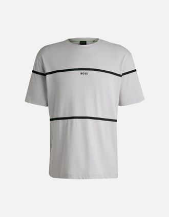 HUGO BOSS Mens Hugo Boss Mens Relaxed Fit Tercy Tape T-shirt - Grey - Size: 42