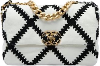 Chanel Pre-owned 19 Flap Bag - Dames - Vintage Schoudertas - Wit - ONE Size - Leer - Vintage