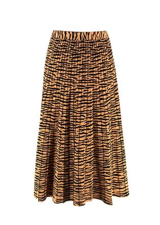 Proenza Schouler Tiger Knit Pleated Midi Skirt Size XS