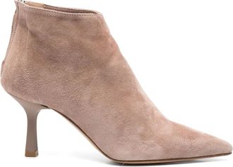 Gis&egrave;l moir&egrave; Elise ankle boots - women - Fabric/Calf Leather/Calf Suede/Calf Leather - 38 - Neutrals
