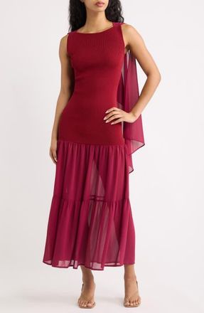 Solid & Striped The Verity Drape Midi Dress in Sangria at Nordstrom, Size X-Small