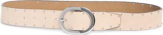 Nordstrom Montana Studded Suede Belt in Beige Parchment at Nordstrom, Size X-Small