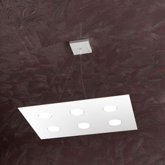 Top-Light Lampadario Moderno Area Metallo Bianco 6 Luci Gx53