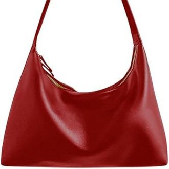 Seward Leather Hobo Bags for Women Small Soft Shoulder Purse Slouchy Tote Handbags with Double Zipper Design