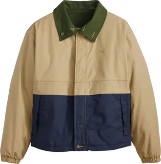 Levi's Rex-jas voor heren, reguliere pasvorm, met kleurblokken (Goud/blauw/groene print)