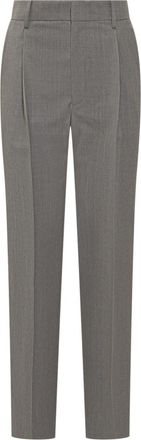Victoria Beckham Grey Straight Flat Front Pants