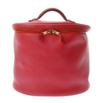 Herm&egrave;s Rouge Vif Courchevel Leather Vanity Bag (Pre-Owned)