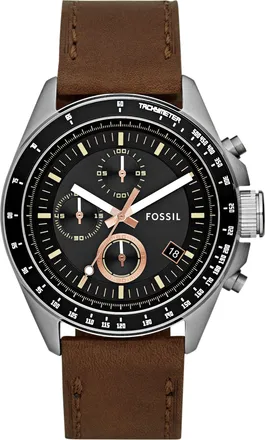 Fossil Mens Decker 44mm, Chronograph Stainless Steel Watch