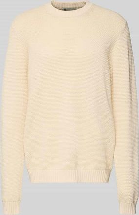 G-Star Strickpullover mit gerippten Abschlüssen in Offwhite, Größe XXL