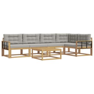 vidaXL Conjunto De Sof&aacute;s De Exterior 6 Pcs Blanco Y Gris Claro Vidaxl