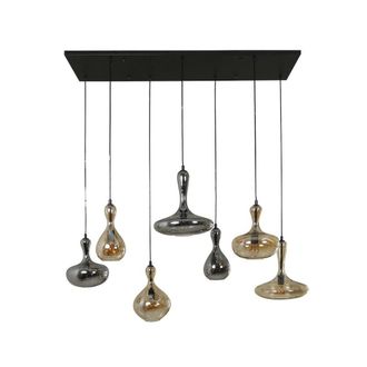 Mathi Design L&aacute;mpara de techo con 7 globos de cristal tintado