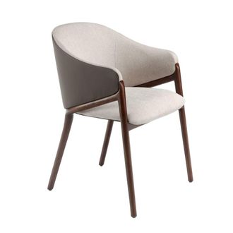 Angel Cerd&aacute; Silla tela beige y polipiel vis&oacute;n oscuro