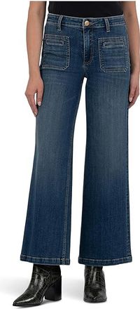 Kut from the Kloth Jean High Rise Wide Leg Front And Back Patch Pockets Womens Jeans Adventure : 14 31.5, Cotton/Denim/Polyester