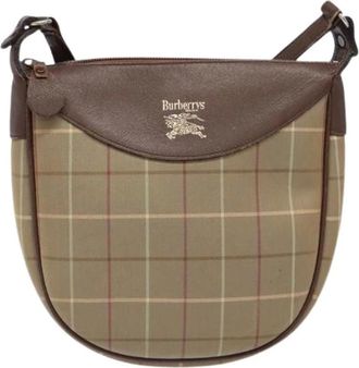 Burberry Pre-owned Cross Body Bags, female, Beige, Size: ONE SIZE Pre-owned Canvas Shoulder Bag