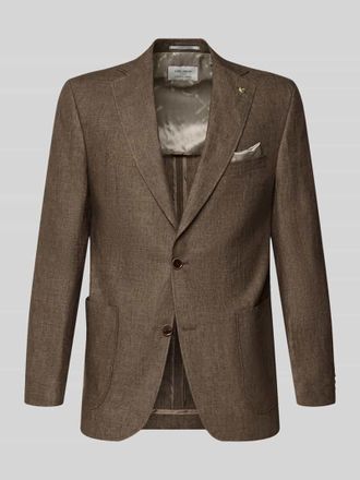 Carl Gross Carl Gross Regular Fit Sakko aus Leinen-Mix Modell Tebbo in Dunkelbraun, Gr&ouml;&szlig;e 106