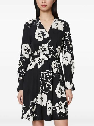 Marc O'Polo floral-print wrap mini dress - women - Viscose - 38 - Black